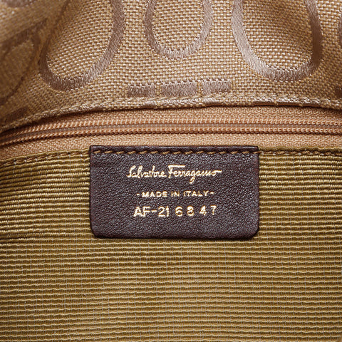 Salvatore Ferragamo Gancini canvas Shoulder Bag beige WS21477