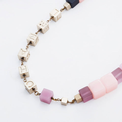 CHANEL 09C 2009 COCO Mark Cube 2-row Necklace multicolor WS21479