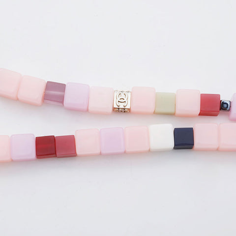 CHANEL 09C 2009 COCO Mark Cube 2-row Necklace multicolor WS21479