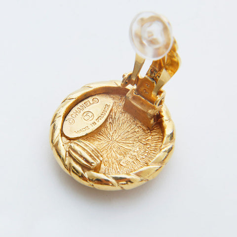 CHANEL COCO Mark button Earring gold WS21487