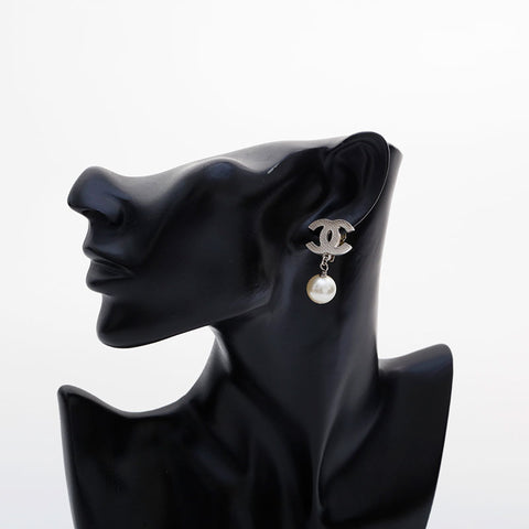 CHANEL COCO Mark A12V 2012 Earring Silver WS21489