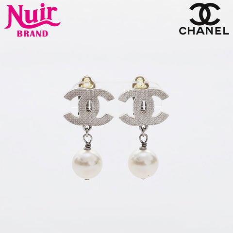 CHANEL COCO Mark A12V 2012 Earring Silver WS21489