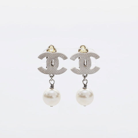 CHANEL COCO Mark A12V 2012 Earring Silver WS21489