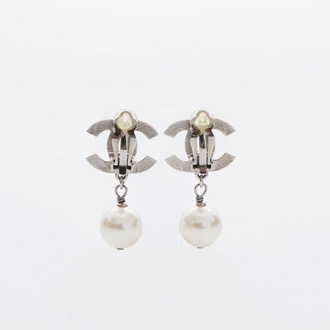 CHANEL COCO Mark A12V 2012 Earring Silver WS21489