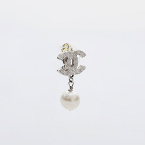CHANEL COCO Mark A12V 2012 Earring Silver WS21489