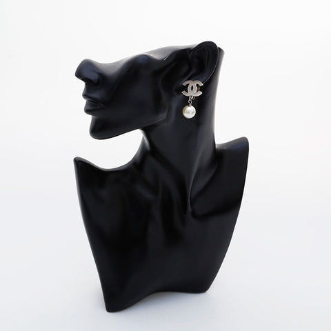 CHANEL COCO Mark A12V 2012 Earring Silver WS21489