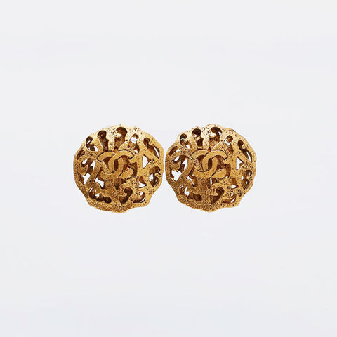 CHANEL 2cc5 COCO Mark 1990 Earring gold WS21491