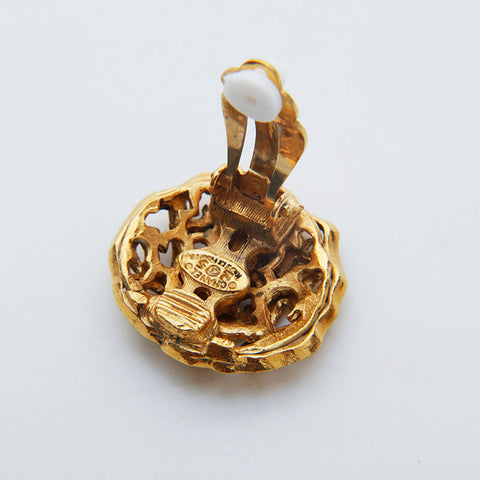 CHANEL 2cc5 COCO Mark 1990 Earring gold WS21491