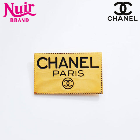 CHANEL Logo plate Brooch gold WS21493