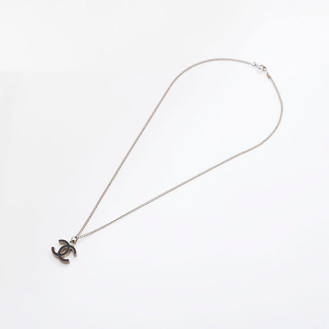CHANEL 06V 2006 COCO Mark Necklace Silver WS21494