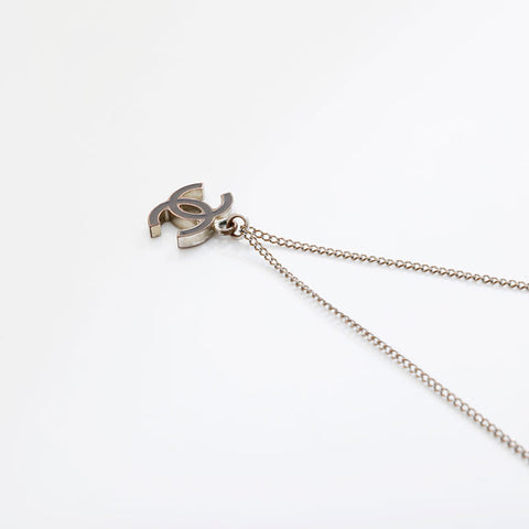 CHANEL 06V 2006 COCO Mark Necklace Silver WS21494