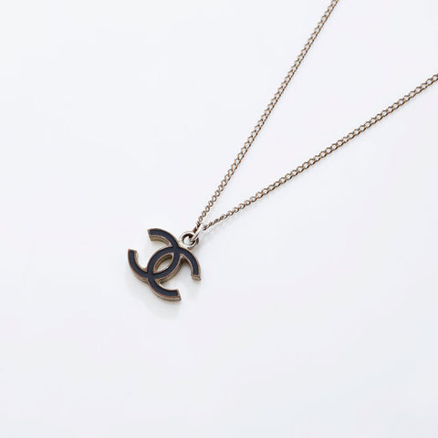 CHANEL 06V 2006 COCO Mark Necklace Silver WS21494