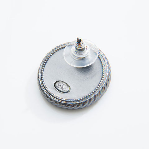 CHANEL A16S 2016 Rhinestone Round COCO Mark Pierce Silver WS21495
