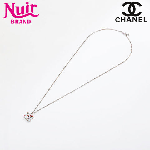 CHANEL COCO Mark 2way Necklace Silver WS21496