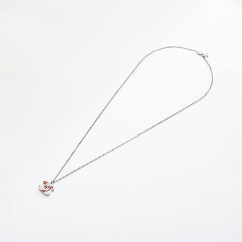 CHANEL COCO Mark 2way Necklace Silver WS21496