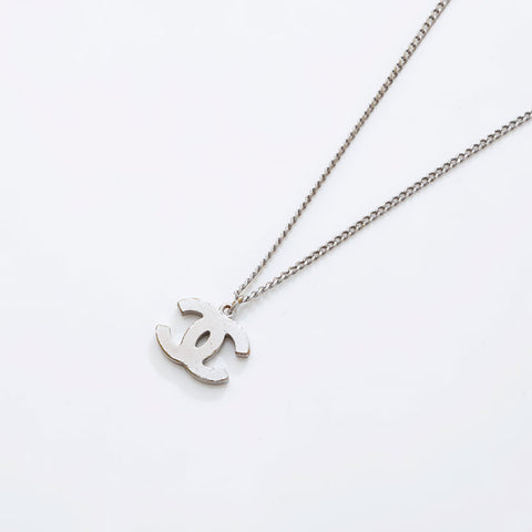 CHANEL COCO Mark 2way Necklace Silver WS21496