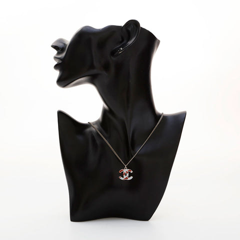 CHANEL COCO Mark 2way Necklace Silver WS21496