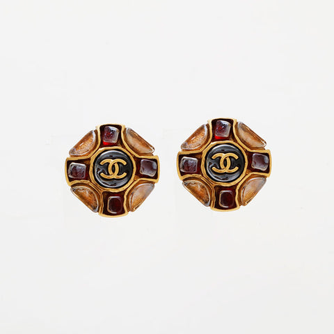 CHANEL 99A 1999 Gripoa COCO Mark Earring gold WS21498