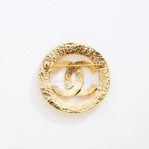 CHANEL 94P 1994 Round COCO Mark Brooch gold WS21503