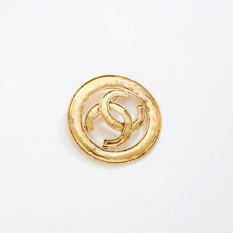 CHANEL 94P 1994 Round COCO Mark Brooch gold WS21503