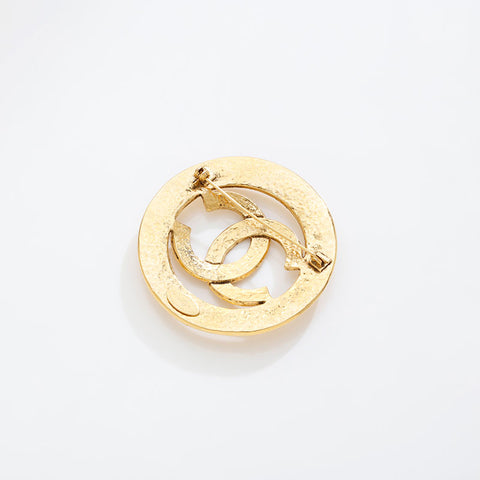 CHANEL 94P 1994 Round COCO Mark Brooch gold WS21503