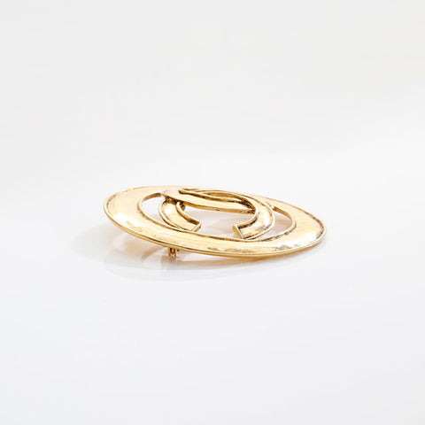 CHANEL 94P 1994 Round COCO Mark Brooch gold WS21503