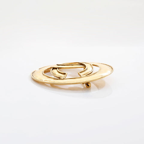 CHANEL 94P 1994 Round COCO Mark Brooch gold WS21503