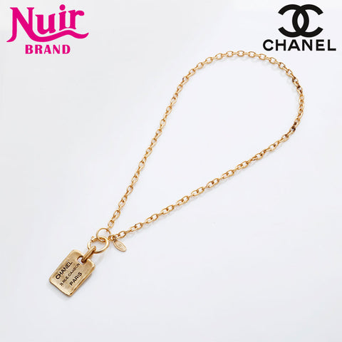 CHANEL cambon plate Necklace gold WS21504