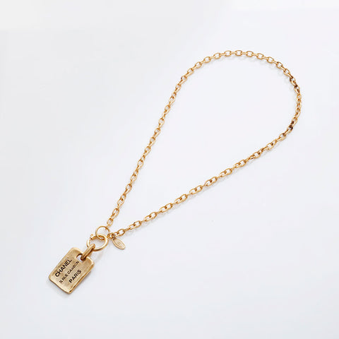 CHANEL cambon plate Necklace gold WS21504