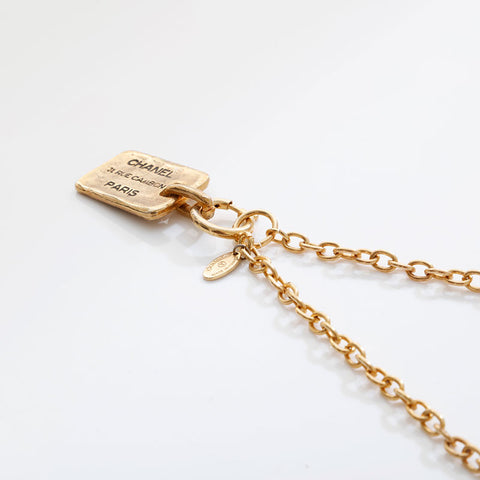 CHANEL cambon plate Necklace gold WS21504