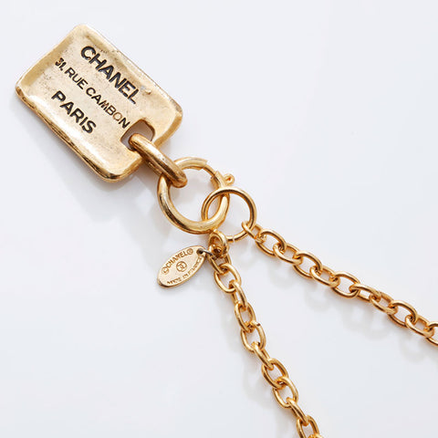 CHANEL cambon plate Necklace gold WS21504