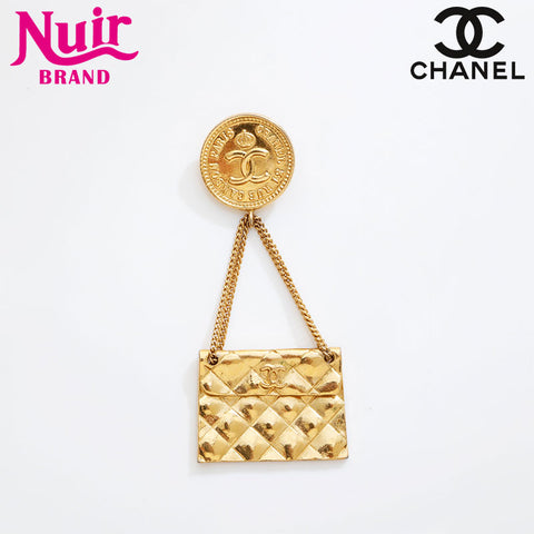 CHANEL Matelasse Drop Coin COCO Mark Brooch gold WS21507