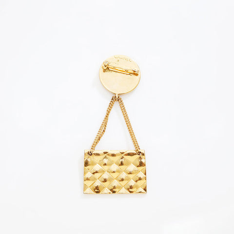 CHANEL Matelasse Drop Coin COCO Mark Brooch gold WS21507