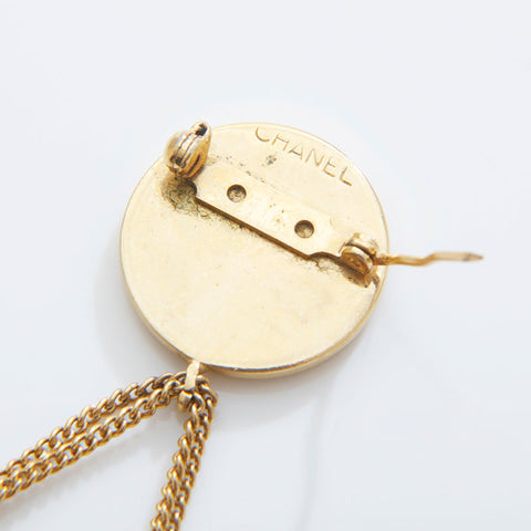 CHANEL Matelasse Drop Coin COCO Mark Brooch gold WS21507