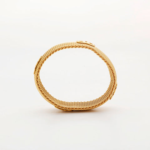 CHANEL COCO Mark Mesh Bangle 96A 1996 bracelet gold WS21508
