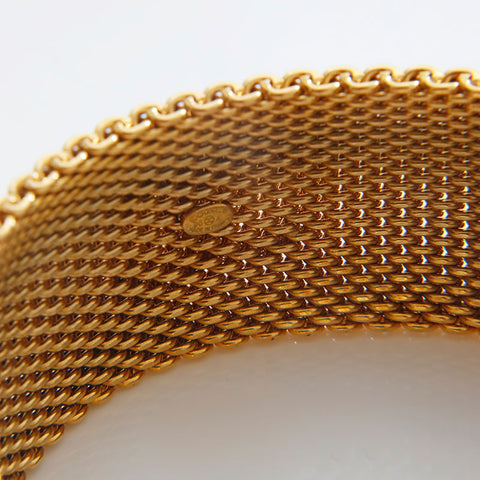 CHANEL COCO Mark Mesh Bangle 96A 1996 bracelet gold WS21508