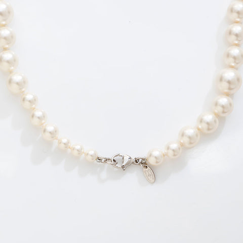 CHANEL Pearl COCO Mark A13V 2013 Necklace white WS21510