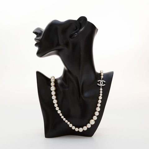 CHANEL Pearl COCO Mark A13V 2013 Necklace white WS21510