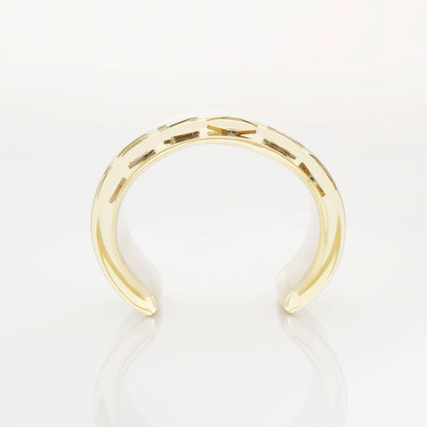 CHANEL 97P 1997 Bangle Logo Clear bracelet Silver WS21512