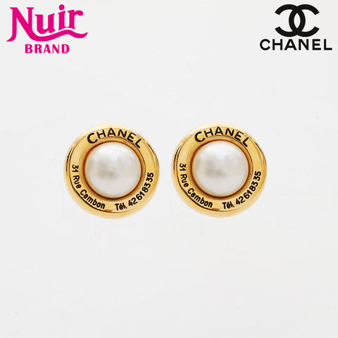 CHANEL Pearl round Earring gold WS21514