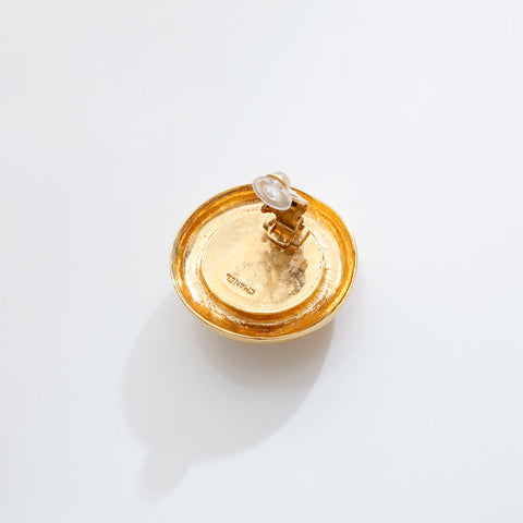 CHANEL Pearl round Earring gold WS21514