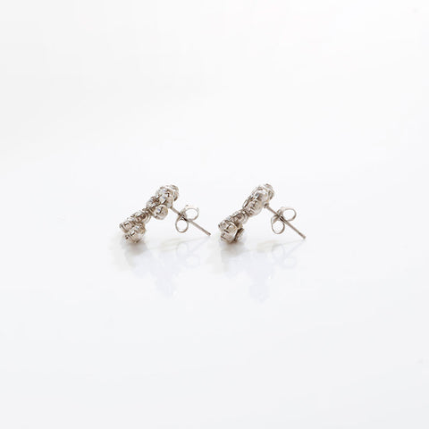 CHANEL 00A 2000 COCO Mark Rhinestone Pierce Silver WS21518