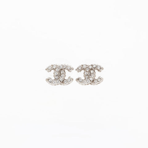 CHANEL A13P 2013 Mini COCO Mark Rhinestone Pierce Silver WS21519