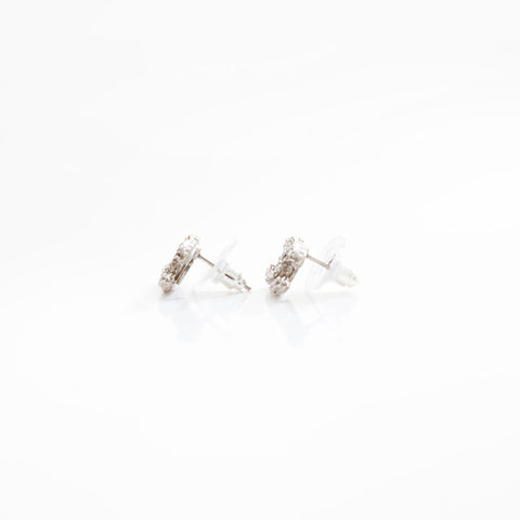 CHANEL A13P 2013 Mini COCO Mark Rhinestone Pierce Silver WS21519