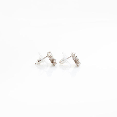 CHANEL A13P 2013 Mini COCO Mark Rhinestone Pierce Silver WS21519