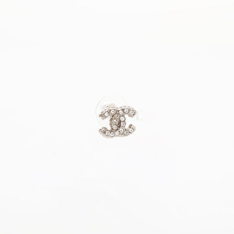 CHANEL A13P 2013 Mini COCO Mark Rhinestone Pierce Silver WS21519