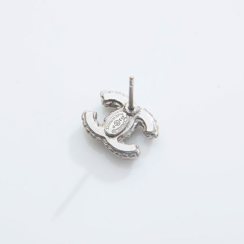 CHANEL A13P 2013 Mini COCO Mark Rhinestone Pierce Silver WS21519