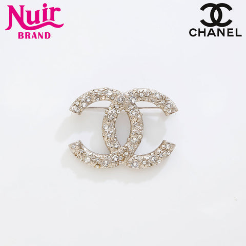 CHANEL A15P 2015 COCO Mark Rhinestones Brooch Silver WS21520