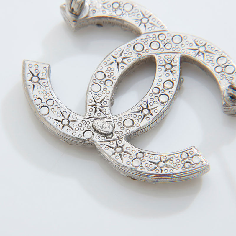極美品 シャネル CHANEL A15P 2015 ココマーク ラインストン ブローチ