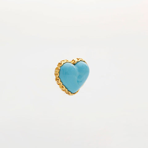 CHANEL 2cc3 1988 Heart Earring blue WS21522